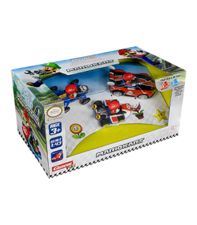 PACK 3 COCHES PULL & BACK MARIO KART 1:43